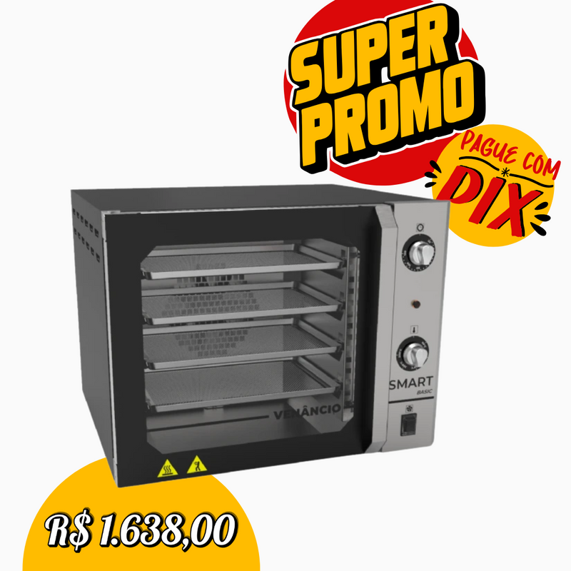 Forno Convector Venâncio Smart Basic Preto/Inox  220V - Venâncio