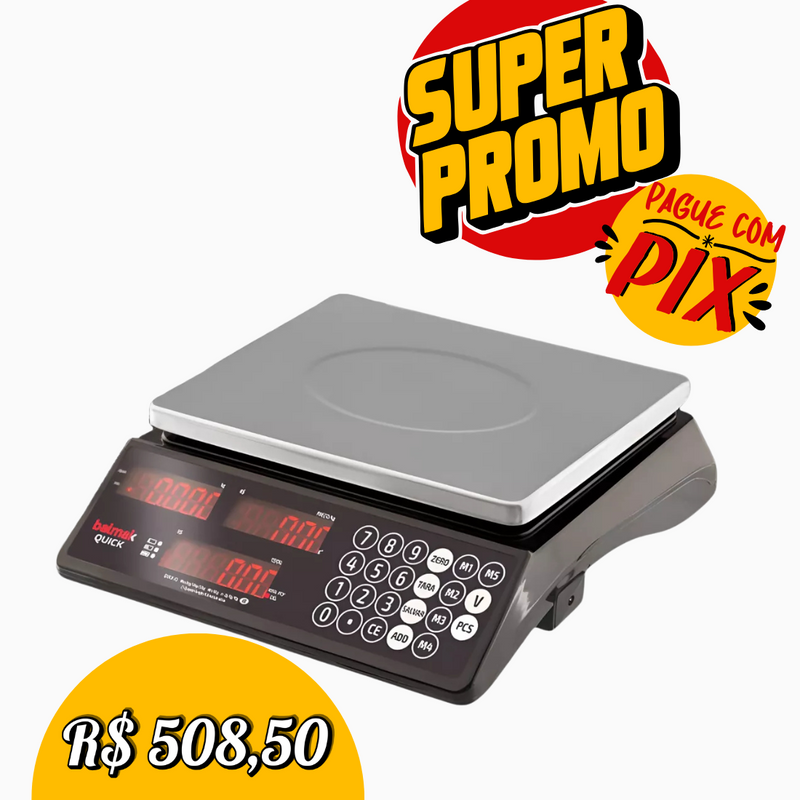 Balança 3 em 1- Contadora de Peças, Computadora de Preços e Pesadora 33Kg QUICK - Balmak