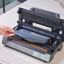 EMBALAGEM 20CMX5CM PARA VACUO EM ROLO GOFRADO PRETA E TRANSPARENTE