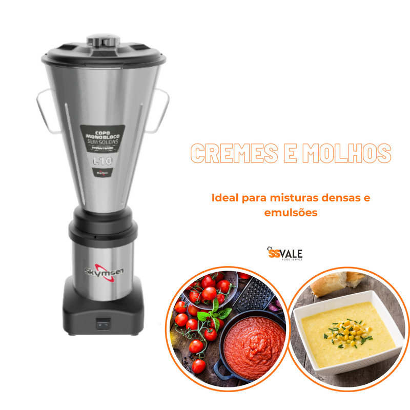 Liquidificador Comercial L8 Inox Baixa Rotação 8 Litros - Skymsen