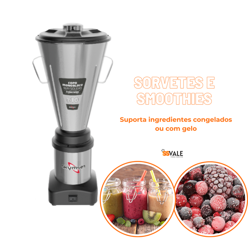 Liquidificador Comercial L8 Inox Baixa Rotação 8 Litros - Skymsen