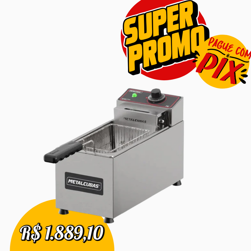 Fritador Elétrico 1 Cuba 3 Litros 220v - Metalcubas
