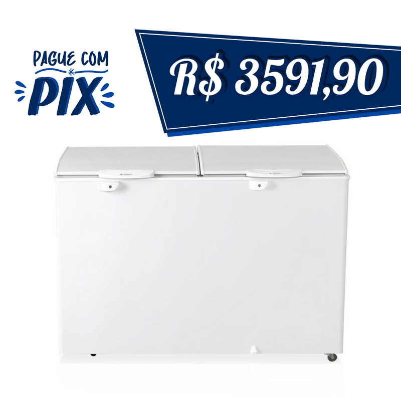 Freezer Horizontal 2 Tampas Cegas 410L 220V Branco Gelopar