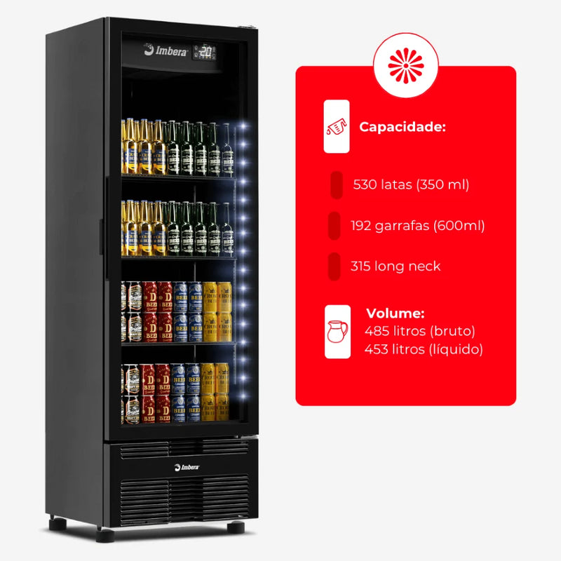 Expositor para Cerveja de Porta de Vidro CCV315 485L - IMBERA