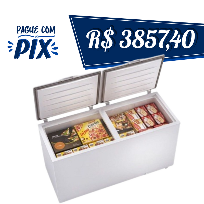 Freezer Horizontal 2 Tampas Cegas 532L 220V Branco Gelopar - Temperatura -16°C a -20°C