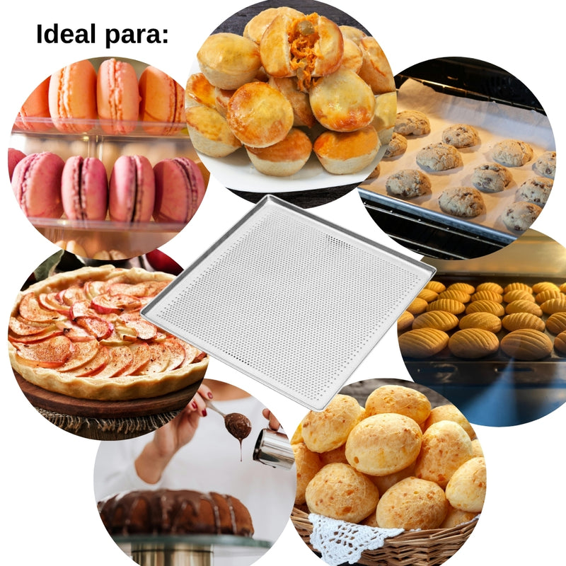 Bandeja 35X35X1 Cm Perfurada Estampada - Imeca