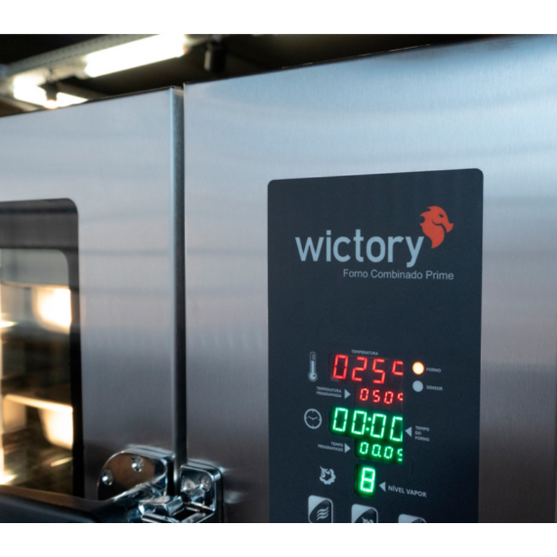 Forno Combinado Prime Com Cavalete Trifásico 220V 5 GNs - Wictory