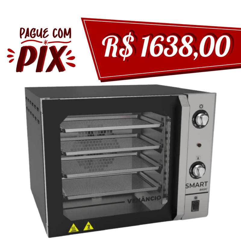 Forno Convector Venâncio Smart Basic Preto/Inox  220V - Venâncio