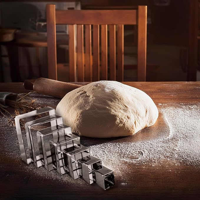 JOGO CORTADOR QUADRADO LISO C/7 PEÇAS - INOX