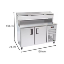 Balcão Serviço Refrigerado 150m Condimentador Prime Externo Inox Venâncio