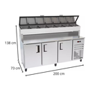Balcão Serviço Refrigerado 200m Condimentador Prime Externo Inox Venâncio