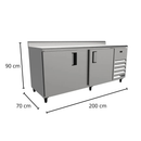 Balcão de Encosto Refrigerado 2m 220V com Cuba Venâncio Profissional
