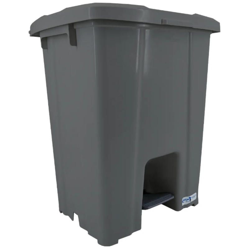 Lixeira Quadrada 60L com Pedal Cinza - JSN