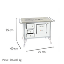 Fogão a Lenha Nº01 Tradicional Branco Saída Direita com Porta Simples Sem Tampa Venâncio