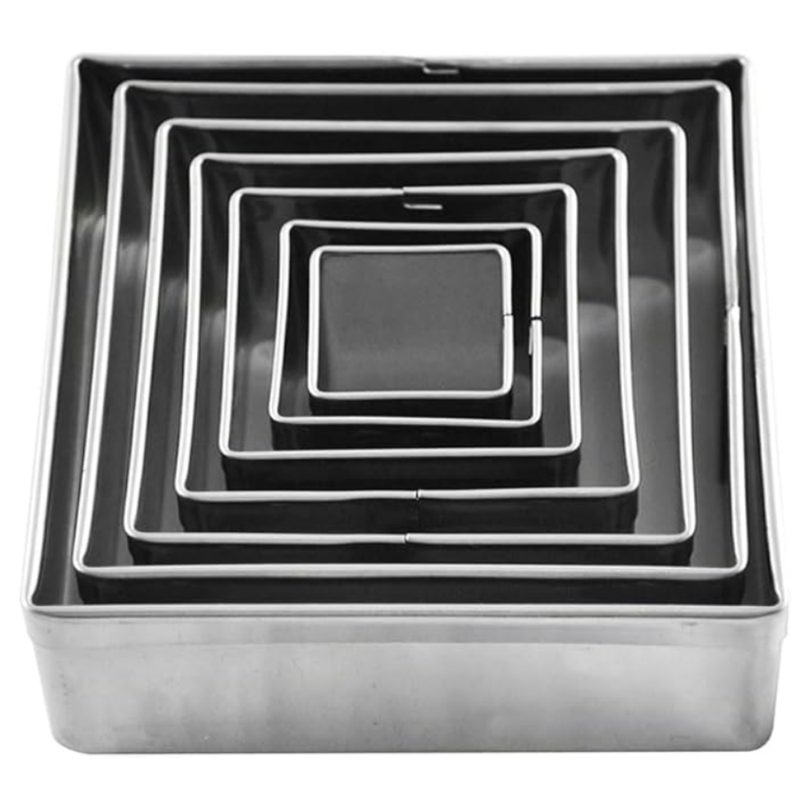 JOGO CORTADOR QUADRADO LISO C/7 PEÇAS INOX