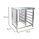 mesa 80x70 com superior bandeja e cuba Inox