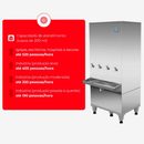 Bebedouro Industrial 200 Litros Inox 3 Torneiras Gelada e 1 Torneira Natural Frisbel