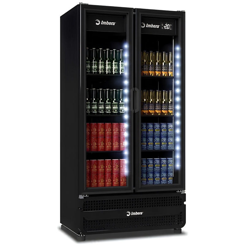 Expositor Para Cerveja Porta De Vidro CCV480 810L Full Black Imbera