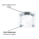 Balança Agratto Levve Vidro Capacidade 180kg BL04