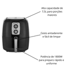 Fritadeira Air Fryer Agratto Preta 7,5L 220V 1800W Supremma AFRM02I-02