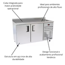 Balcão de Encosto Refrigerado 2m 220V Com Cuba - Venâncio