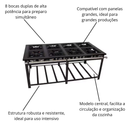 Fogão Industrial 8 Bocas Duplas Central A Gás - Venâncio