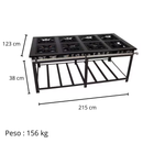 Fogão Industrial 8 Bocas Duplas Central A Gás - Venâncio