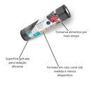 EMBALAGEM 20CMX5CM PARA VACUO EM ROLO GOFRADO PRETA E TRANSPARENTE