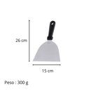 Espátula Raspadora 15 cm Profissional em Aço Inox c/ Cabo em Polipropileno Preto