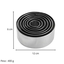 Jogo Cortador Redondo Liso Inox Com 7 Peças