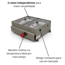 Molheira de Mesa 02 cubas a gás - Progás