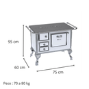 Fogão a Lenha N°01 Tradicional Branco Saída Direita com Porta Simples sem Tampa - Venâncio