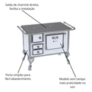 Fogão a Lenha N°01 Tradicional Branco Saída Direita com Porta Simples sem Tampa - Venâncio