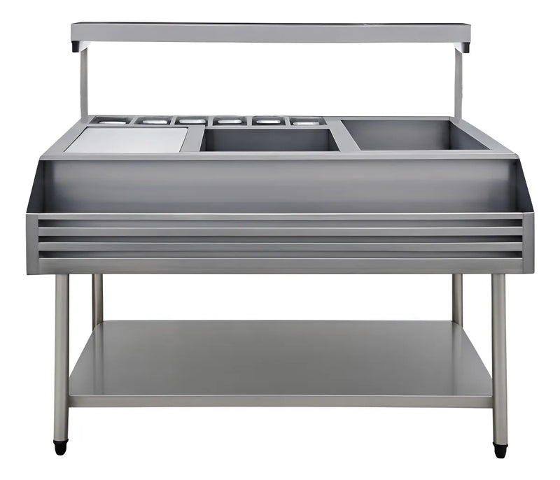 Bancada Inox Estação Barman 1300x870 Prateleira E Escorredor