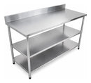 Mesa de Trabalho Inox 150x70x85cm com Prateleira Inferior Lisa e com Tampo Promaq