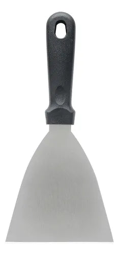 Espátula Raspadora 15 cm Profissional em Aço Inox c/ Cabo em Polipropileno Preto
