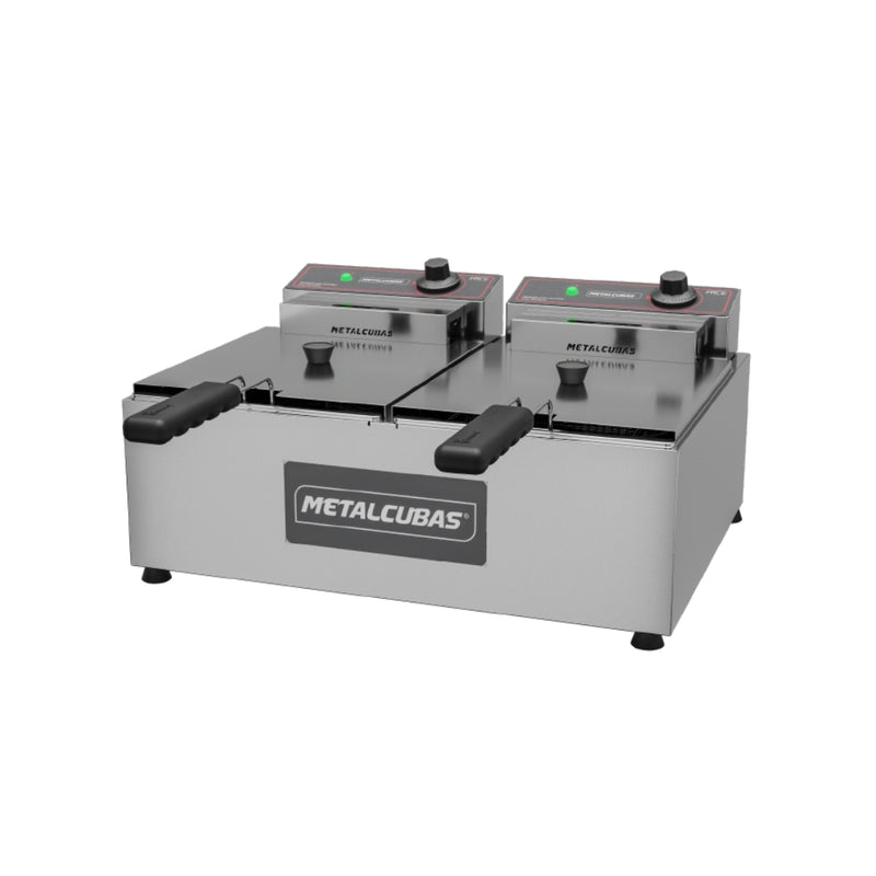 Fritadeira Eletrica 10 Litros 2 Cubas 150mm 220V Metalcubas