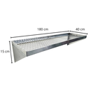 Escorredor Suspenso 1,8m Inox 304 Para Cozinha Profissional