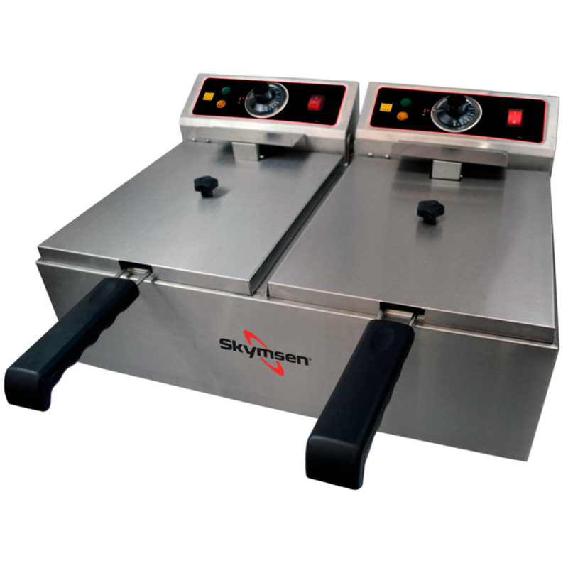 Fritadeira Profissional 2 Cubas 10 Litros 220V Skymsen Inox Alto Desempenho