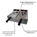 Fritadeira Profissional 2 Cubas 10 Litros 220V Skymsen Inox Alto Desempenho