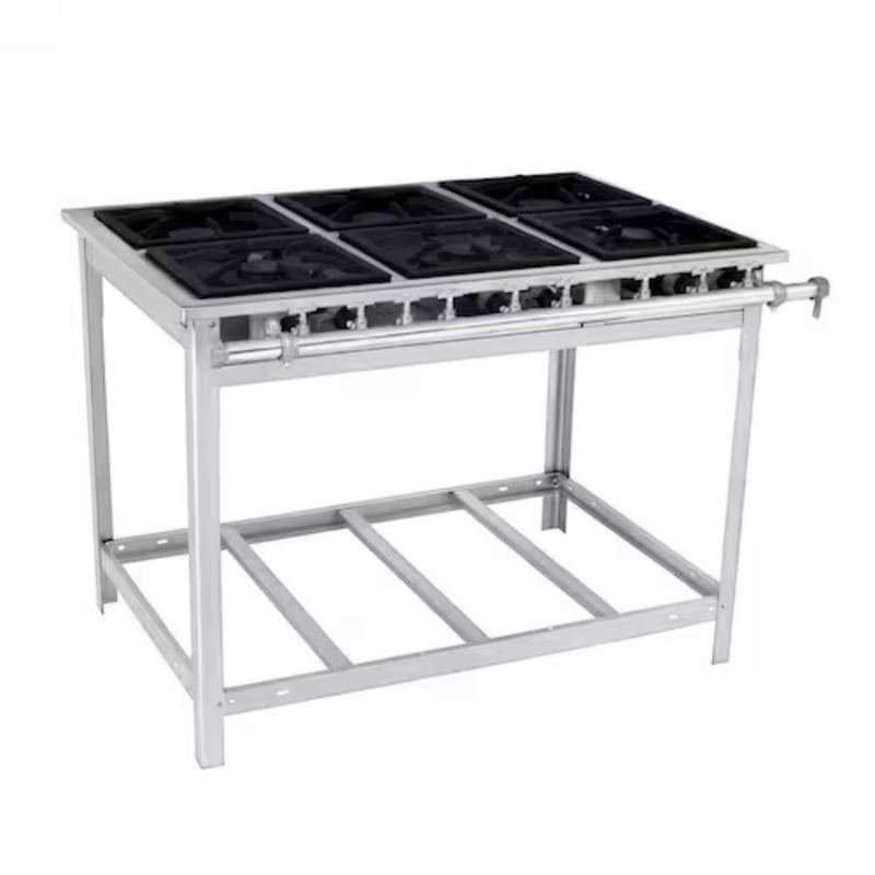 Fogão Extra Gás Inox 6 Bocas com 3 Bocas Duplas Venâncio