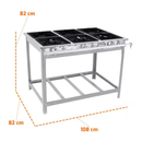Fogão Extra Gás Inox 6 Bocas com 3 Bocas Duplas Venâncio