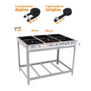 Fogão Extra Gás Inox 6 Bocas com 3 Bocas Duplas Venâncio