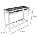 Fogão à Gás Inox 40 3 Bocas com 3 Bocas Duplas com pé Venâncio