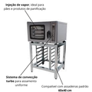 Forno de Convecção com Vapor Turbo 60x40 4 Assadeiras Wictory