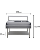 Bancada Inox Estação Barman 1300x870 Prateleira E Escorredor