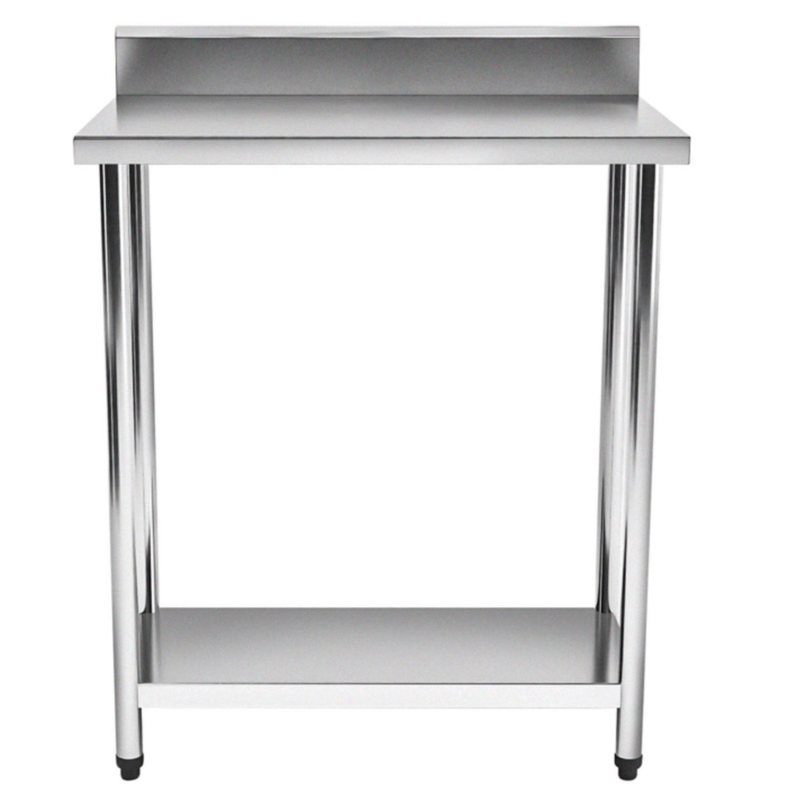 Mesa Inox 430 900x600x850mm com Espelho e Prateleira inferior Lisa Promaq