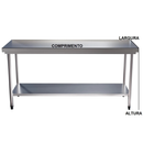 Mesa Inox 120x70x90cm com Prateleira Lisa inferior - Fritomaq