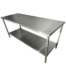 Mesa Inox 150x70x90 Com Prateleira Lisa Inferior Fritomaq