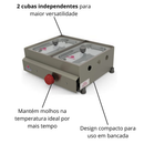 Molheira de Mesa 02 cubas a gás Progás